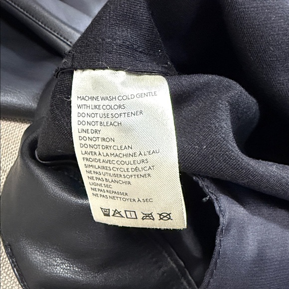 Anthropologie | Maeve Naomi Black Faux Leather Hi/Rise Wide Leg Pant Size US4 - Picture 10 of 11